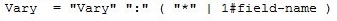 HTTP Header Vary Filed